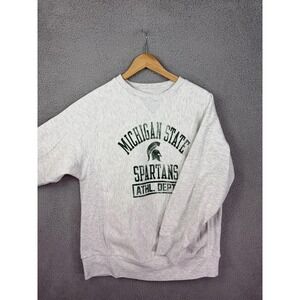 Michigan State Spartans Sweatshirt Mens XL Gray NCAA Football Crewneck Pro Edge